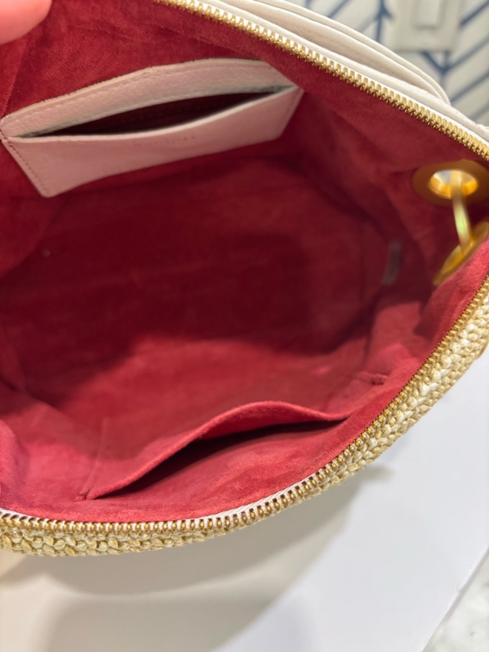 Hammitt Daniel Clutch/Crossbody Bag with adjustable Cream Strap - Picture 6 of 11
